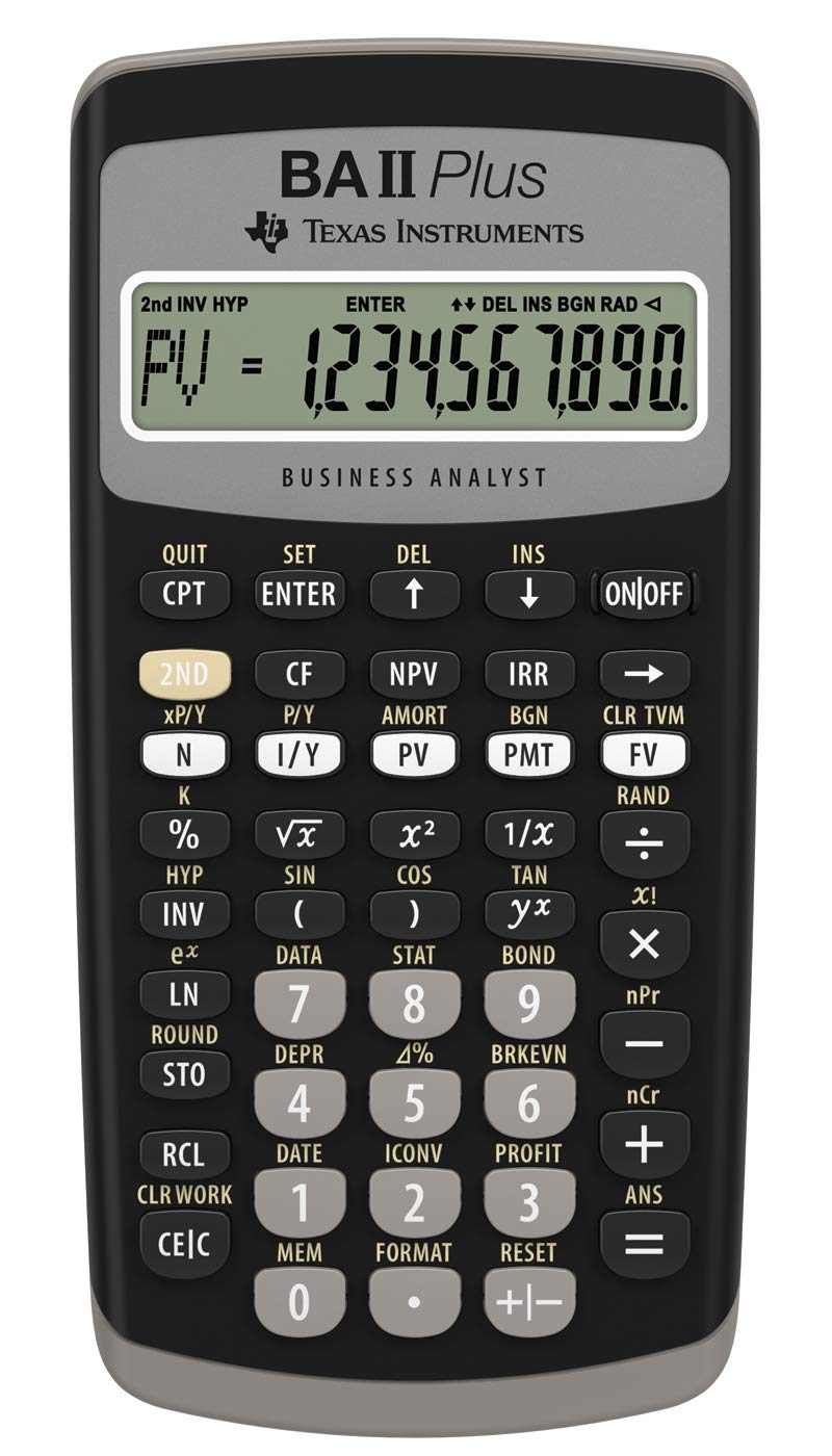 Texas Instruments BA II Plus Financial Calculator, Black Medium by Texas Instruments