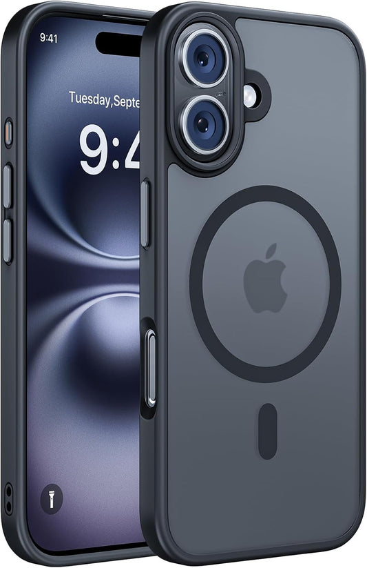 Miracase Magnetic Series for iPhone 16 Case [Compatible with MagSafe] Military-Grade Protection, Anti-Fingerprint, Slim Phone Case for iPhone 16 6.1 inch - Black