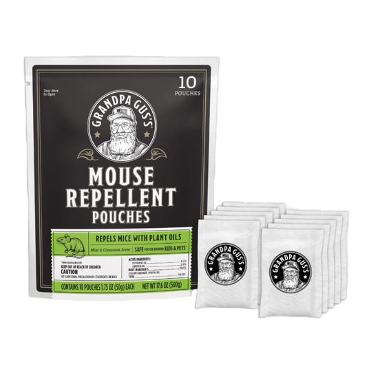 Grandpa Gus's Extra-Strength Mouse Repellent Pouches, Cinnamon/Peppermint Oils Repel Mice from Nesting & Freshen Air in Car/RV/Boat/Garage/Shed/Cabin, 1.75 oz (Pack of 10) - PCTechSupply.com