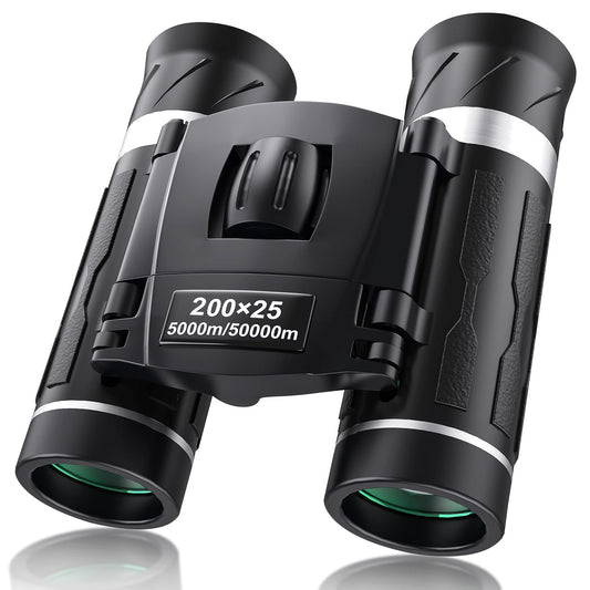 200x25 Compact Binoculars for Adults and Kids, High Powered Mini Pocket Binoculars, Waterproof Small Binoculars for Bird