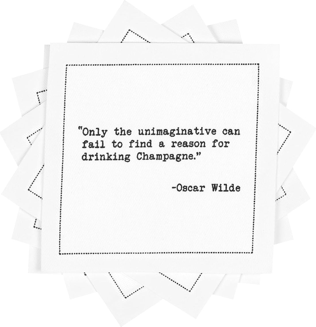 Five Star Funny Champagne Quotes | White Cotton Cocktail Napkins | 50 Luxury Disposable Beverage Napkins with Witty Bar Quotes | Drink Napkins for Parties, Bars, Weddings & Game Nights