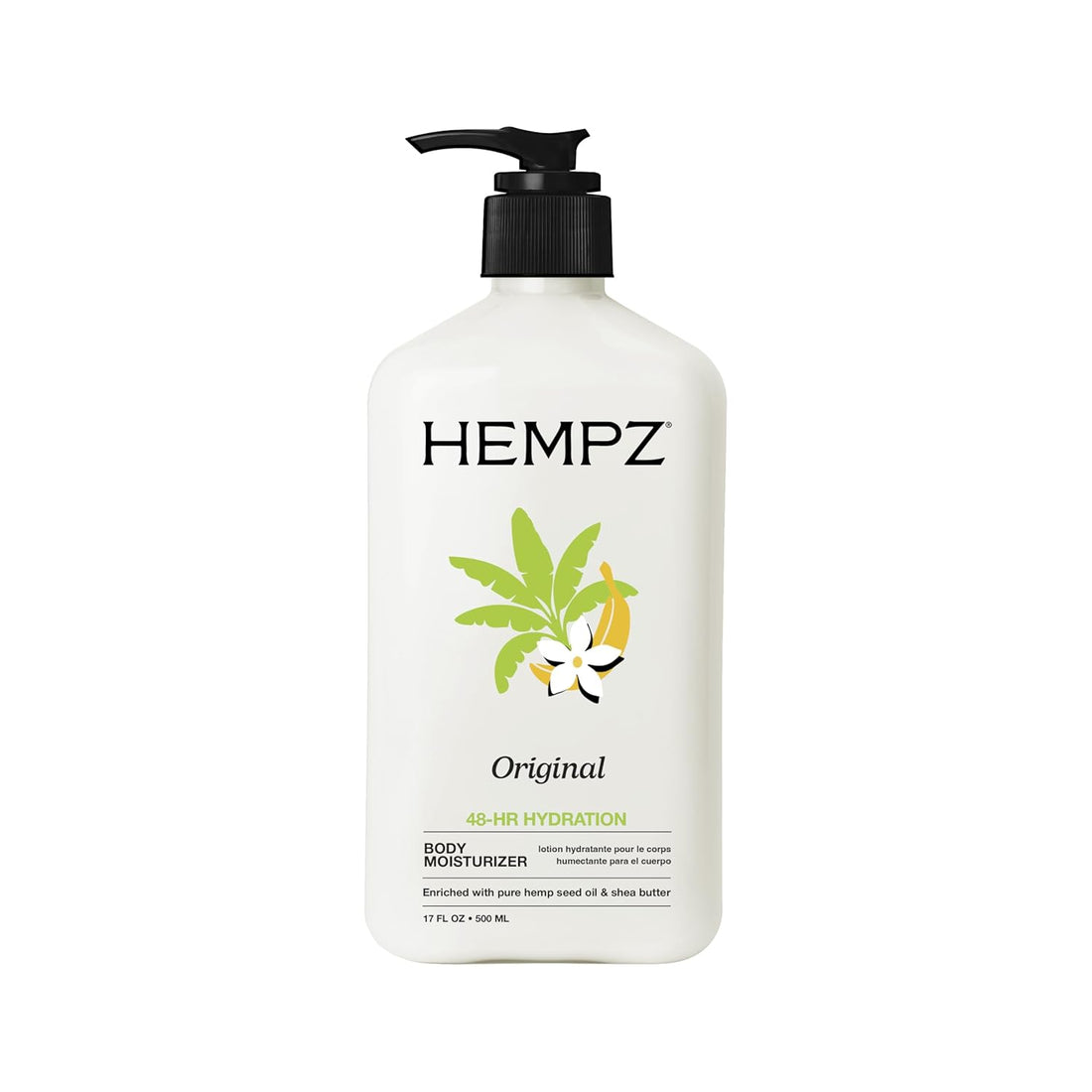 Hempz Original Body Lotion, Floral Banana Moisturizer, Hydrating, 17 Fl Oz