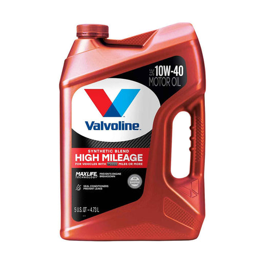 Valvoline High Mileage with MaxLife Technology SAE 10W-40 Synthetic Blend Motor Oil 5 QT