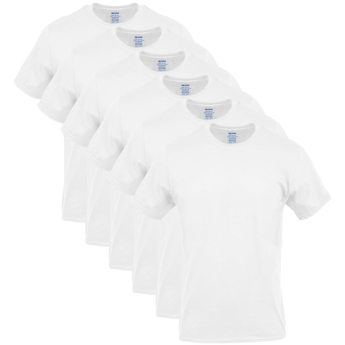 Gildan Men's Crew T-Shirts, Multipack, Style G1100, White (6-Pack), X-Large - PCTechSupply.com