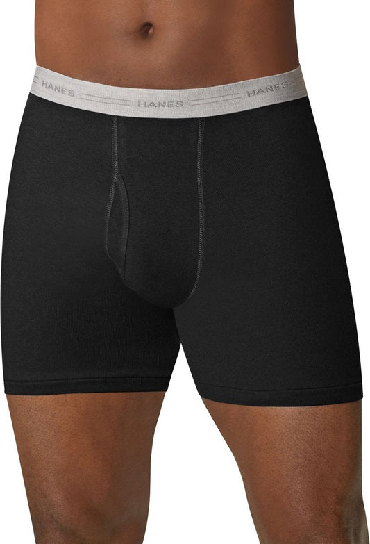 Hanes Men's Boxer Soft Breathable Cotton ComfortFlex Waistband, Multipack Brief Underwear, 5 Pack - Black/Gray, Small - PCTechSupply.com