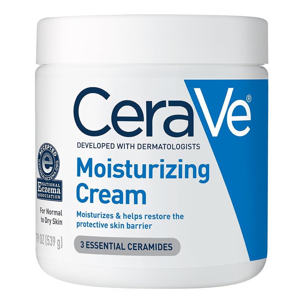 CeraVe Moisturizing Cream, Body and Face Moisturizer for Dry Skin, Body Cream with Hyaluronic Acid and Ceramides, Daily Moisturizer, Oil-Free, Fragrance Free, Non-Comedogenic, 19 Ounce - PCTechSupply.com