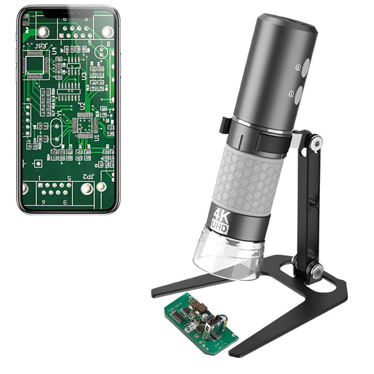 Jiusion WiFi USB Digital Handheld Microscope, 50 to 1000x Wireless Magnification Endoscope 4K 3840x2160P Camera 8 LEDs with