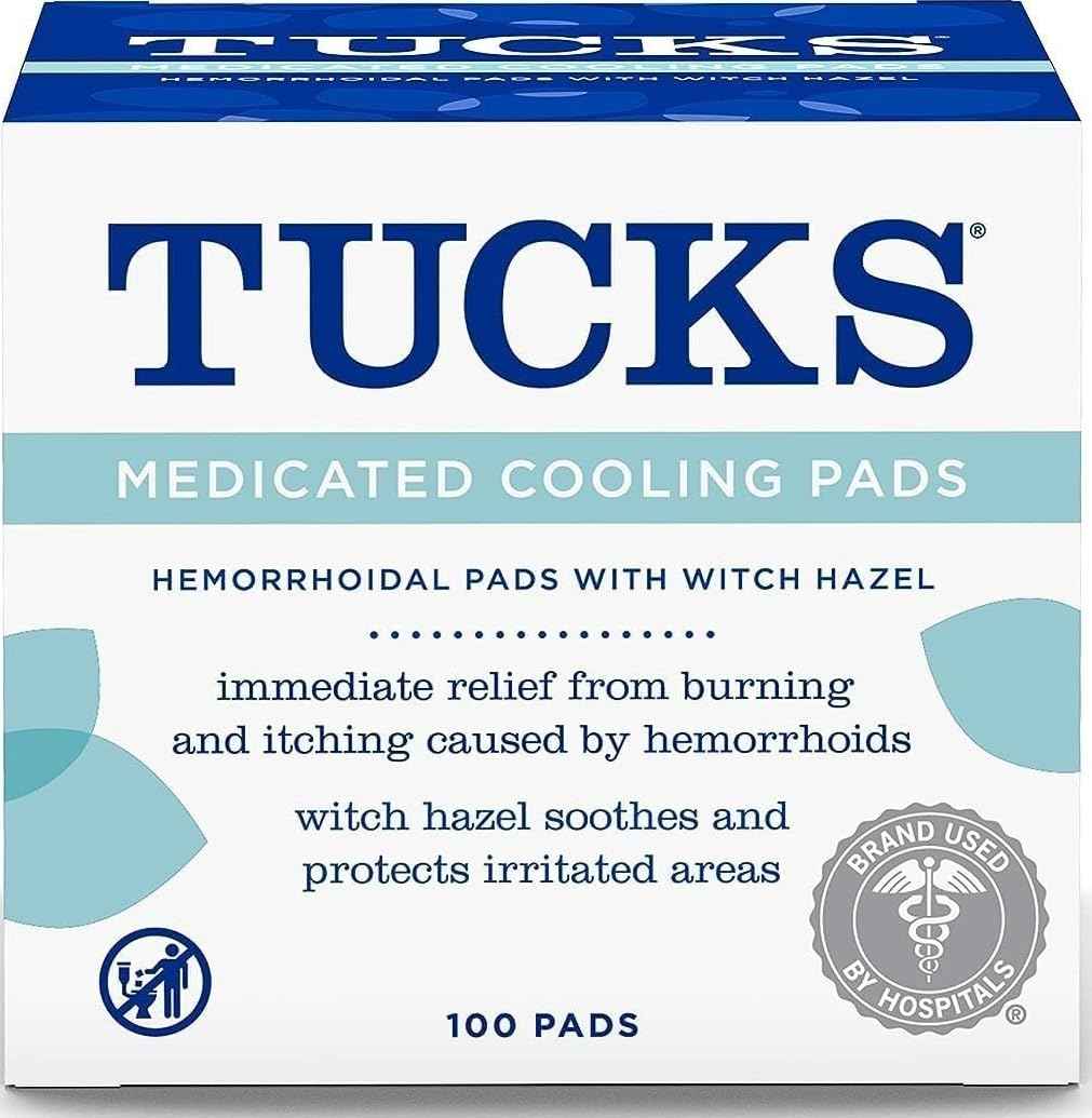 TUCKS Medicated Cooling Pads, Witch Hazel Hemorrhoid Treatment, 100 Count