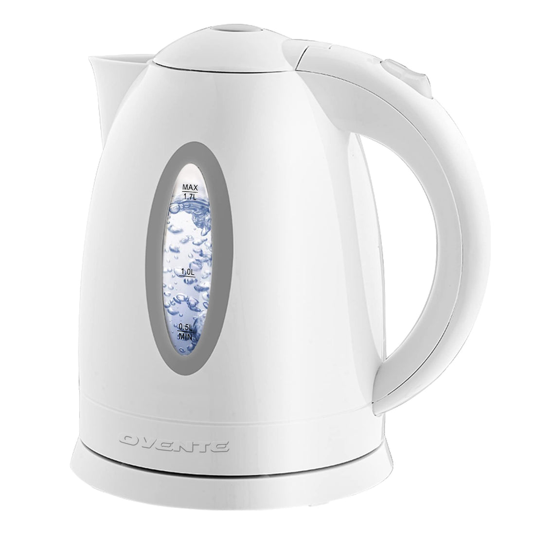 OVENTE Electric Kettle, Hot Water, Heater 1.7 Liter - BPA Free Fast Boiling Cordless Water Warmer - Auto Shut Off Instant Water Boiler for Coffee & Tea Pot - White KP72W - PCTechSupply.com