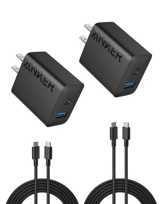 Anker iPhone 16 Charger, USB C Charger Block, 2-Pack 20W Fast Wall Charger for 16/16 Pro/Pro Max / 15 Series / iPad Pro and