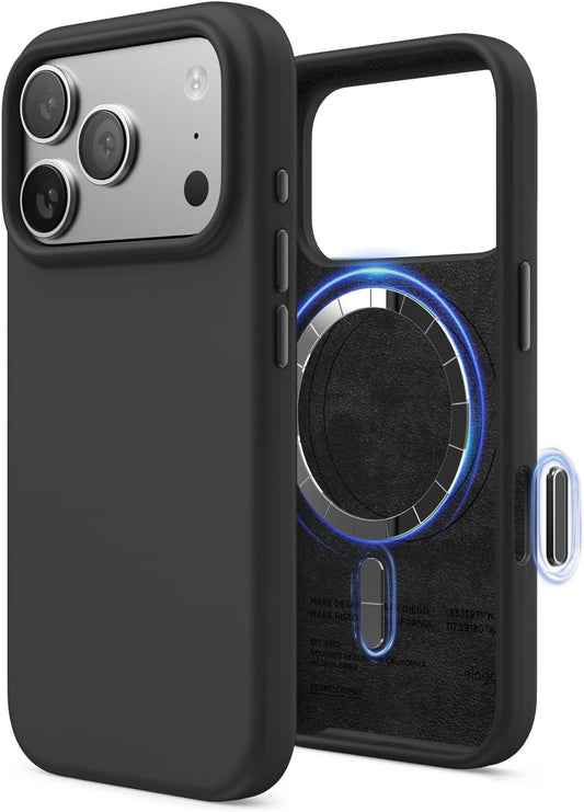 elago Premium Magnetic Silicone Case for iPhone 17 Pro Black