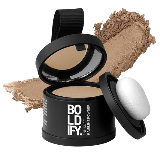 BOLDIFY Hairline Powder - Root Touch Up & Hair Loss Cover Up, Instant Gray Coverage 48-Hour Stain-Proof Hair Color Powder