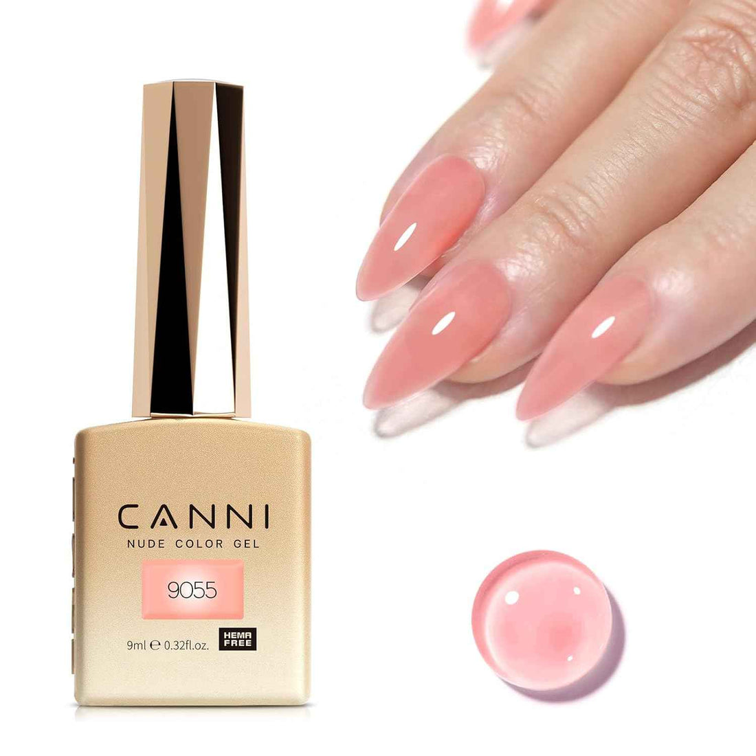 CANNI Nude Pink Gel Nail Polish, 1Pcs Translucent Jelly Gel Polish Color High Gloss Soak Off U V Nail Manicure Salon DIY