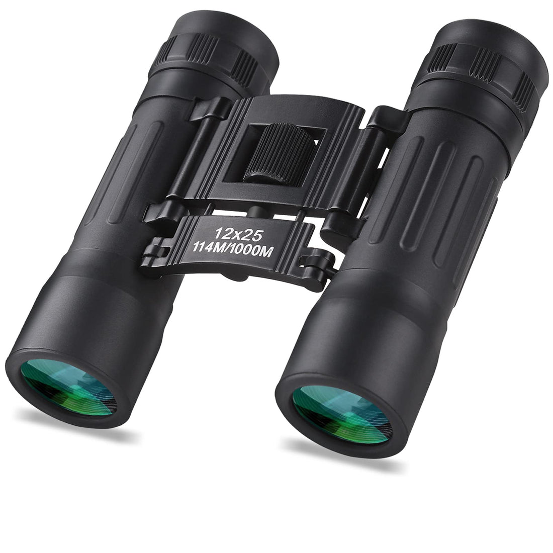 Anourney 12x25 Compact Binoculars, High Powered Easy Focus Binoculars, Portable Large Eyepiece Binocular for Adults Kids