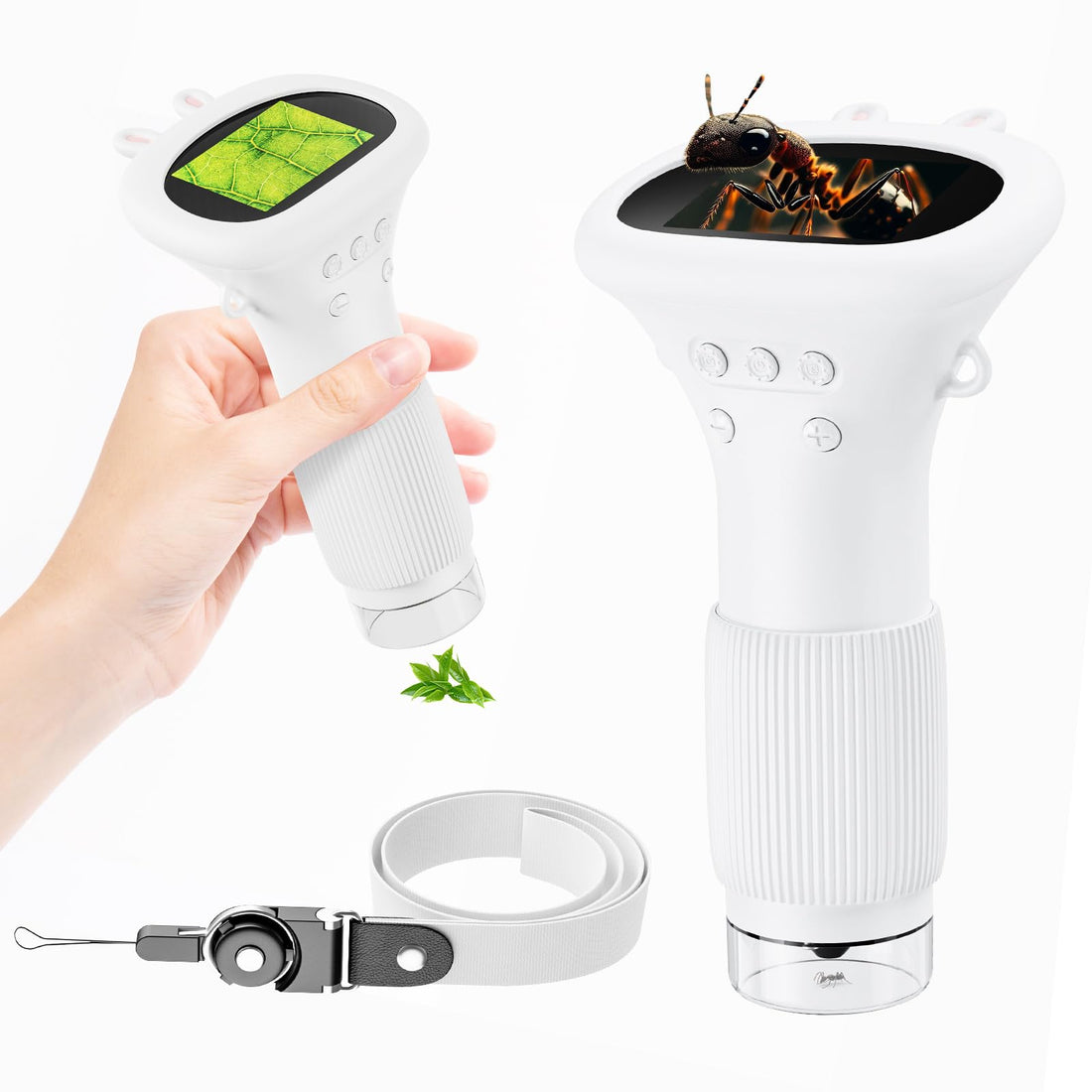 Portable Digital Microscope for Kids, Pocket Handheld Microscope Camera with 2'' Inch Screen, Educational Science Christmas