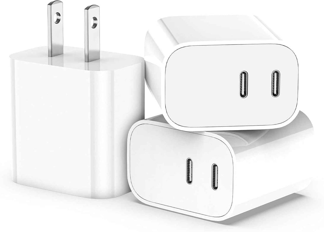 USB C Charger Block 3 Pack, Dual Port 20W Fast Wall Plug