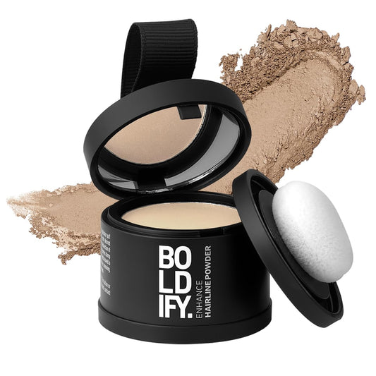 BOLDIFY Hairline Powder - Root Touch Up & Hair Loss Cover Up, Instant Gray Coverage 48-Hour Stain-Proof Hair Color Powder