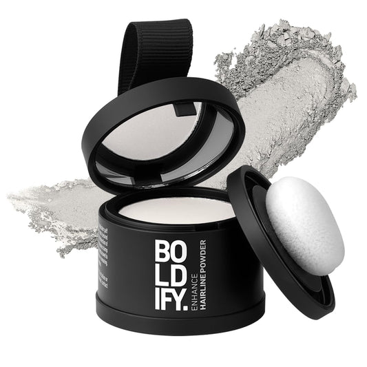 BOLDIFY Hairline Powder - Root Touch Up & Hair Loss Cover Up, Instant Gray Coverage 48-Hour Stain-Proof Hair Color Powder