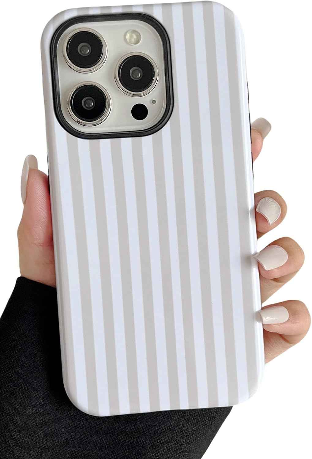 Longlayss Compatible with iPhone 15 Pro Max Case Cute Striped Phone Case