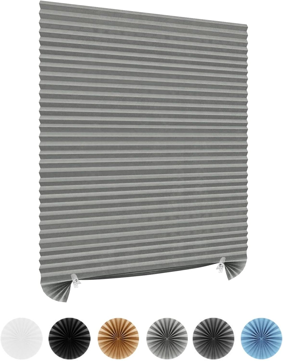 Window Blinds Cordless Blackout No Drill Cut to Size Clip On Stick On Self Adhesive Temporary Blinds Pleated Paper Blinds for Windows Doors Shades for Home Nursery Bedroom Kitchen Bathroom