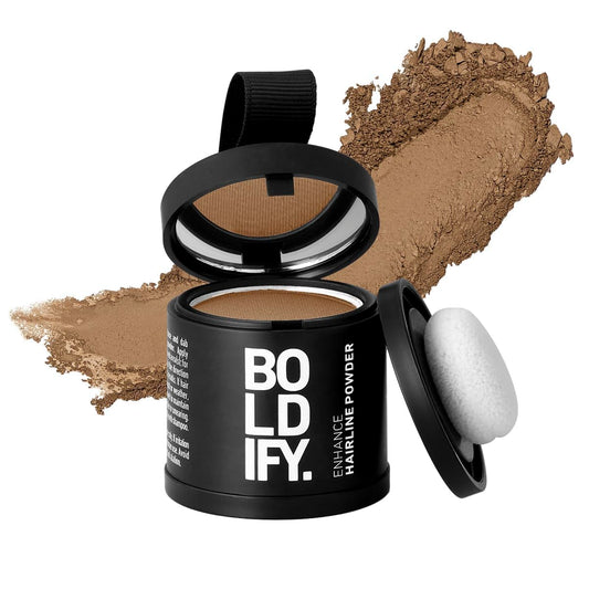 BOLDIFY Hairline Powder - Root Touch Up & Hair Loss Cover Up, Instant Gray Coverage 48-Hour Stain-Proof Hair Color Powder