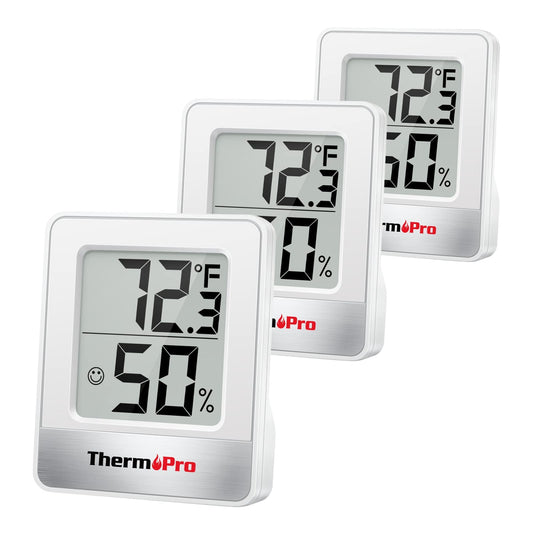 ThermoPro TP49 3 Pieces Digital Hygrometer Indoor Thermometer Humidity Meter Mini Hygrometer Thermometer with Temperature
