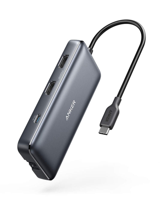 Anker 553 USB-C Hub, 8-in-1 USB C Dock, Dual 4K HDMI USB C to USB Adapter, 1 Gbps Ethernet USB Hub, 100W Power Delivery, SD