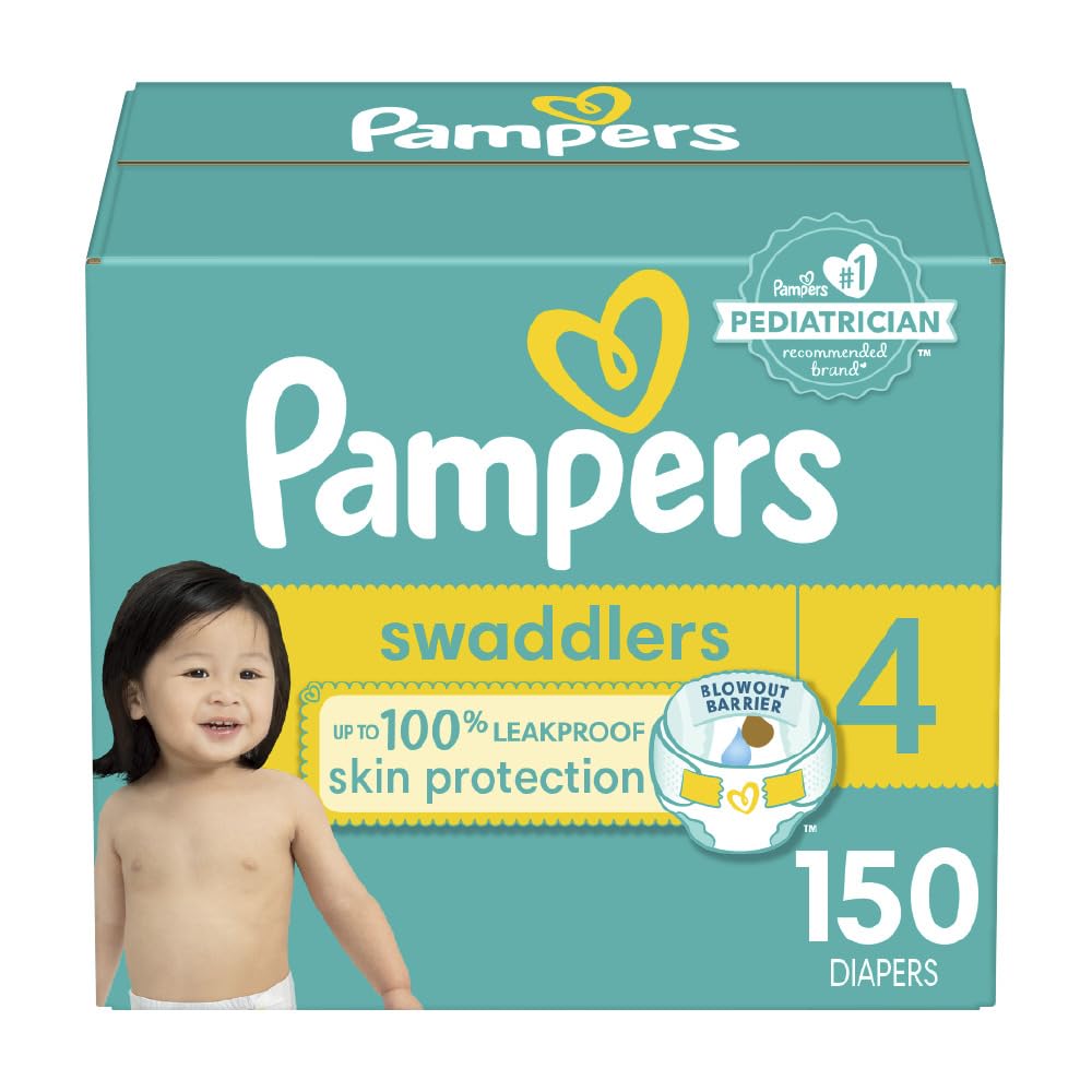 Pampers Swaddlers Diapers - Size 4, One Month Supply (150 Count), Ultra Soft Disposable Baby Diapers - PCTechSupply.com