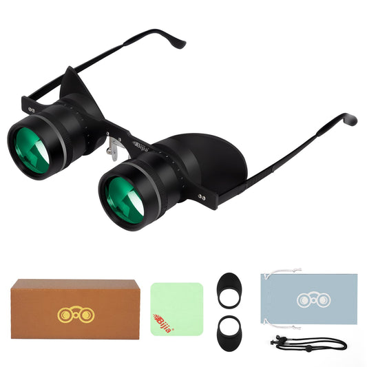 BIJIA 3X Opera Binocular Glasses,Hands-Free Lazy Glasses Binoculars Lightweight for Fishing,Bird