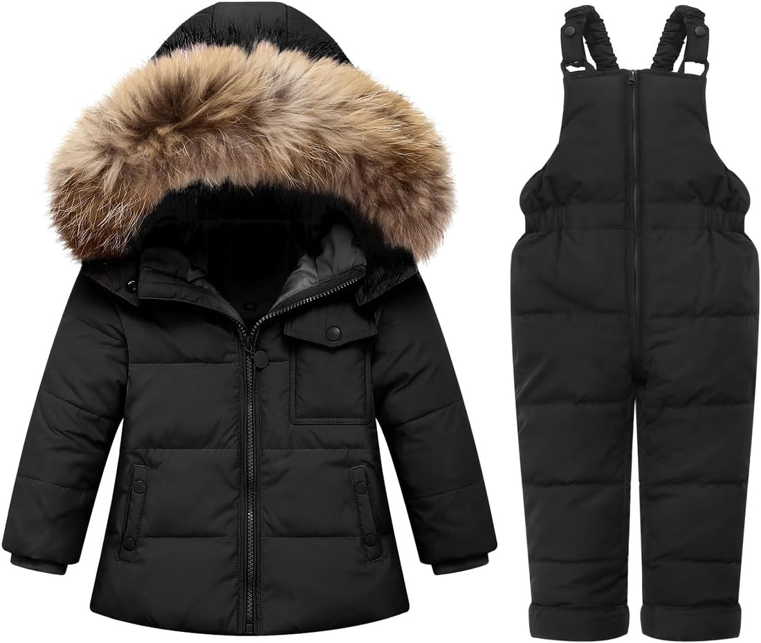 Toddler Snowsuit Boy Baby Winter Coat Girl Snow Pants and Jackets Bib