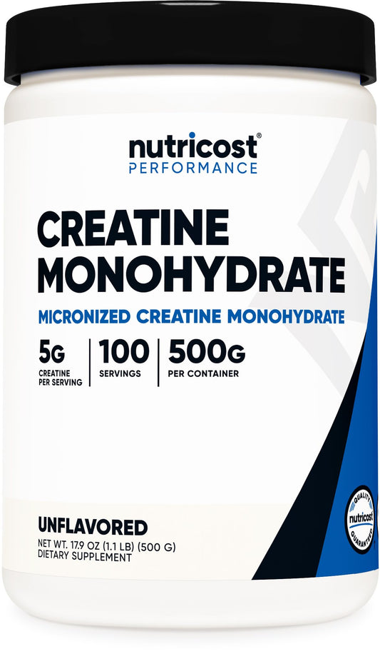 Nutricost Creatine Monohydrate Micronized Powder 500G, 5000mg Per Serv (5g) - 100 Servings, 17.9 Oz - PCTechSupply.com
