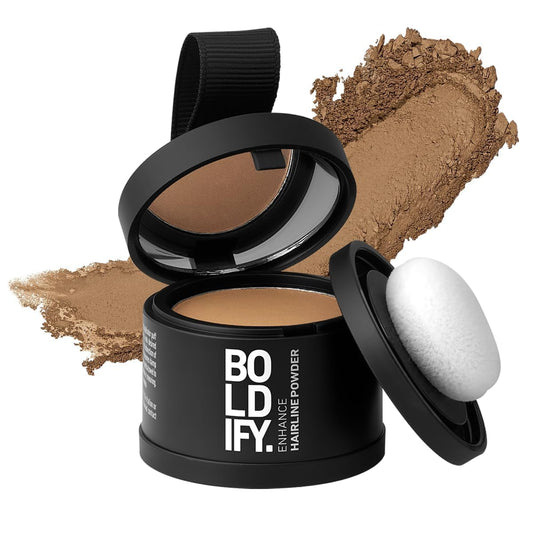 BOLDIFY Hairline Powder - Root Touch Up & Hair Loss Cover Up, Instant Gray Coverage 48-Hour Stain-Proof Hair Color Powder