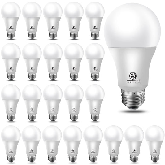 Energetic 24-Pack A19 LED Light Bulb, 60 Watt Equivalent, Daylight 5000K, E26 Medium Base, Non-Dimmable LED Light Bulb, UL