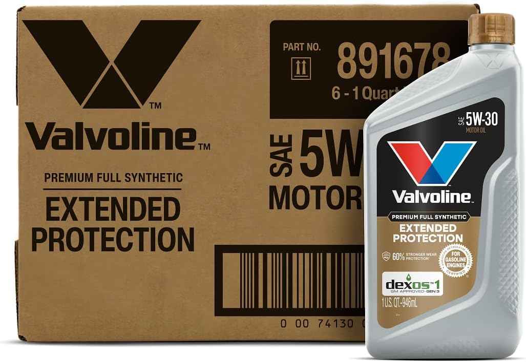 Valvoline Extended Protection Full Synthetic Motor Oil SAE 5W-30 1 QT, Case of 6