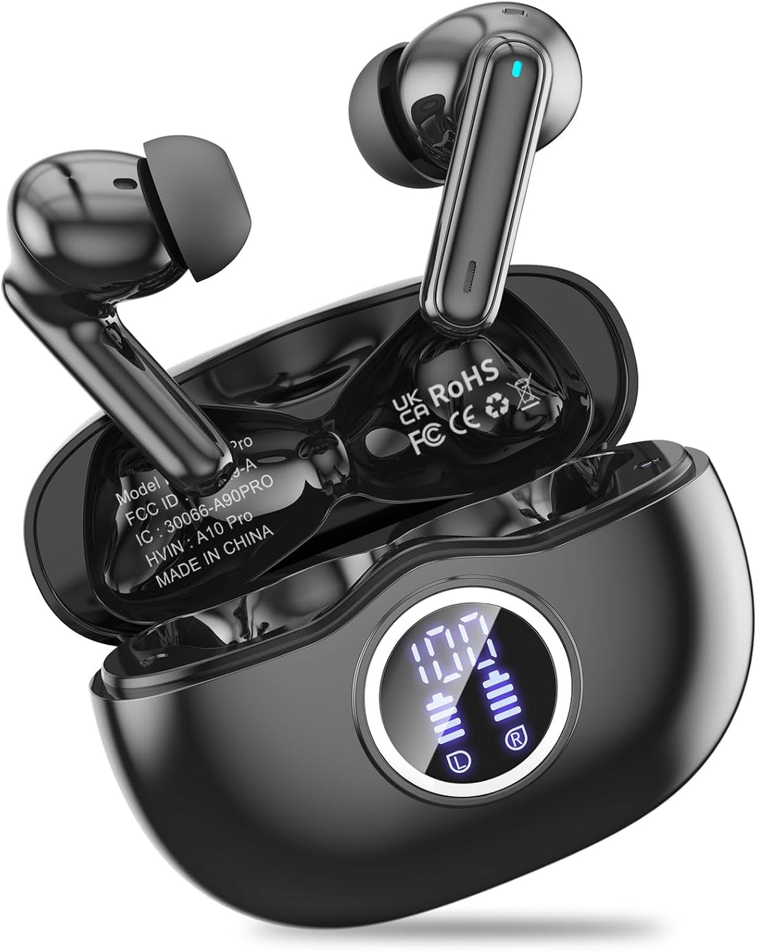Wireless earbuds, Bluetooth 5.3 Ear buds Headphones with Digital Display
