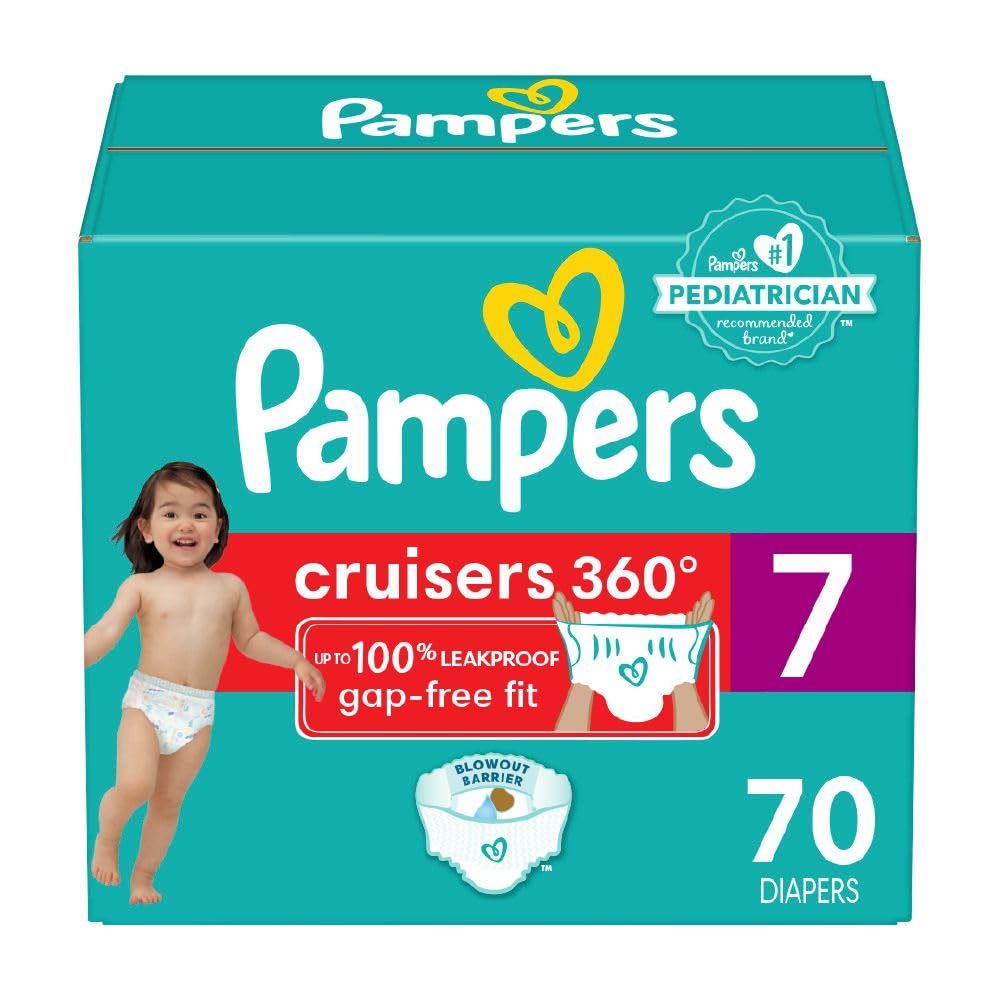 Pampers Cruisers 360 Diapers - Size 7, 70 Count, Pull-On Disposable Baby Diapers, Gap-Free Fit Drugstore by Pampers