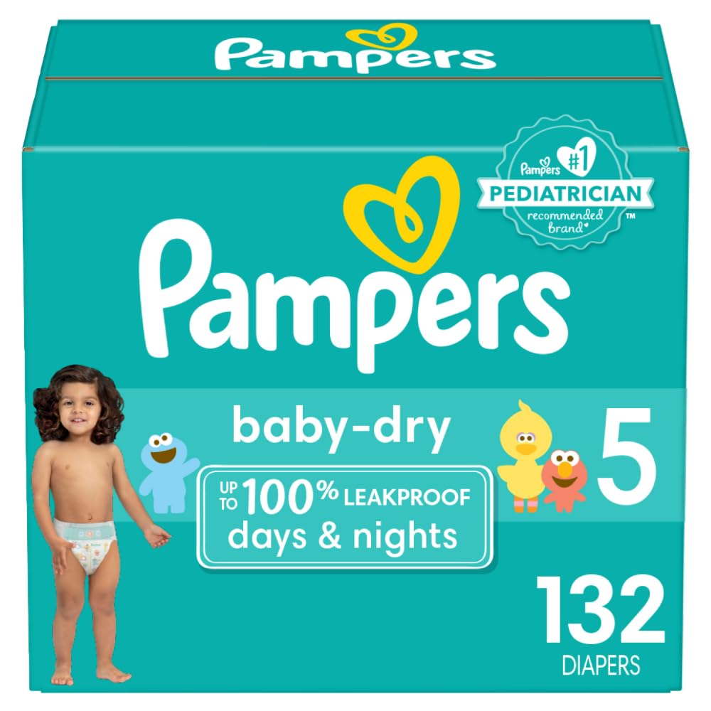 Pampers Baby Dry Diapers - Size 5, 132 Count, Absorbent Disposable Diapers Drugstore by Pampers