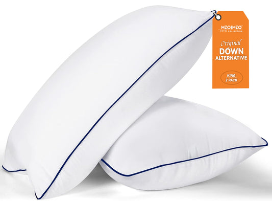 MZOIMZO Bed Pillows for Sleeping- King Size, Set of 2, Cooling Hotel Quality with Premium Soft Down Alternative Fill for