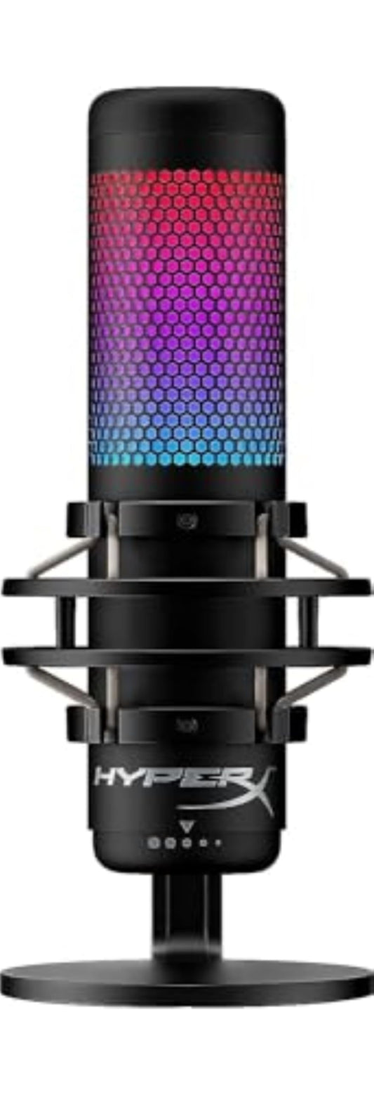 HyperX QuadCast S – RGB USB Condenser Microphone for PC, PS4, PS5 and Mac, Anti-Vibration Shock Mount, 4 Polar Patterns, Pop