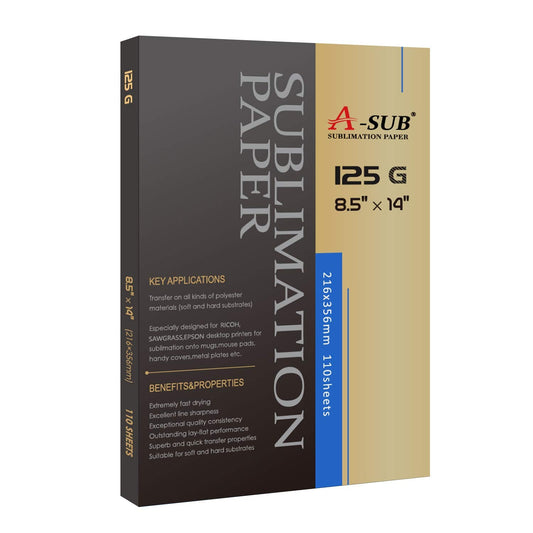 A-SUB Sublimation Paper 8.5x14 Inches 110 Sheets ONLY Compatible with Sublimation Printer and Sublimation Ink 125g - PCTechSupply.com