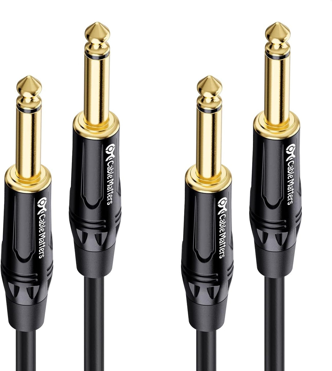 Cable Matters 2-Pack 1/4 Inch TS to TS Guitar Cable, 6ft