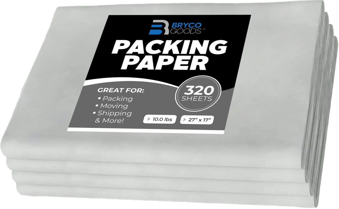Bryco Goods Packing Paper Sheets for Moving - 10lb - 320 Sheets Newspaper Paper - 27"x17" - Packing Paper, Newsprint Paper,