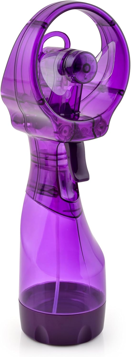 O2COOL Deluxe Handheld Misting Fan Battery Powered Purple