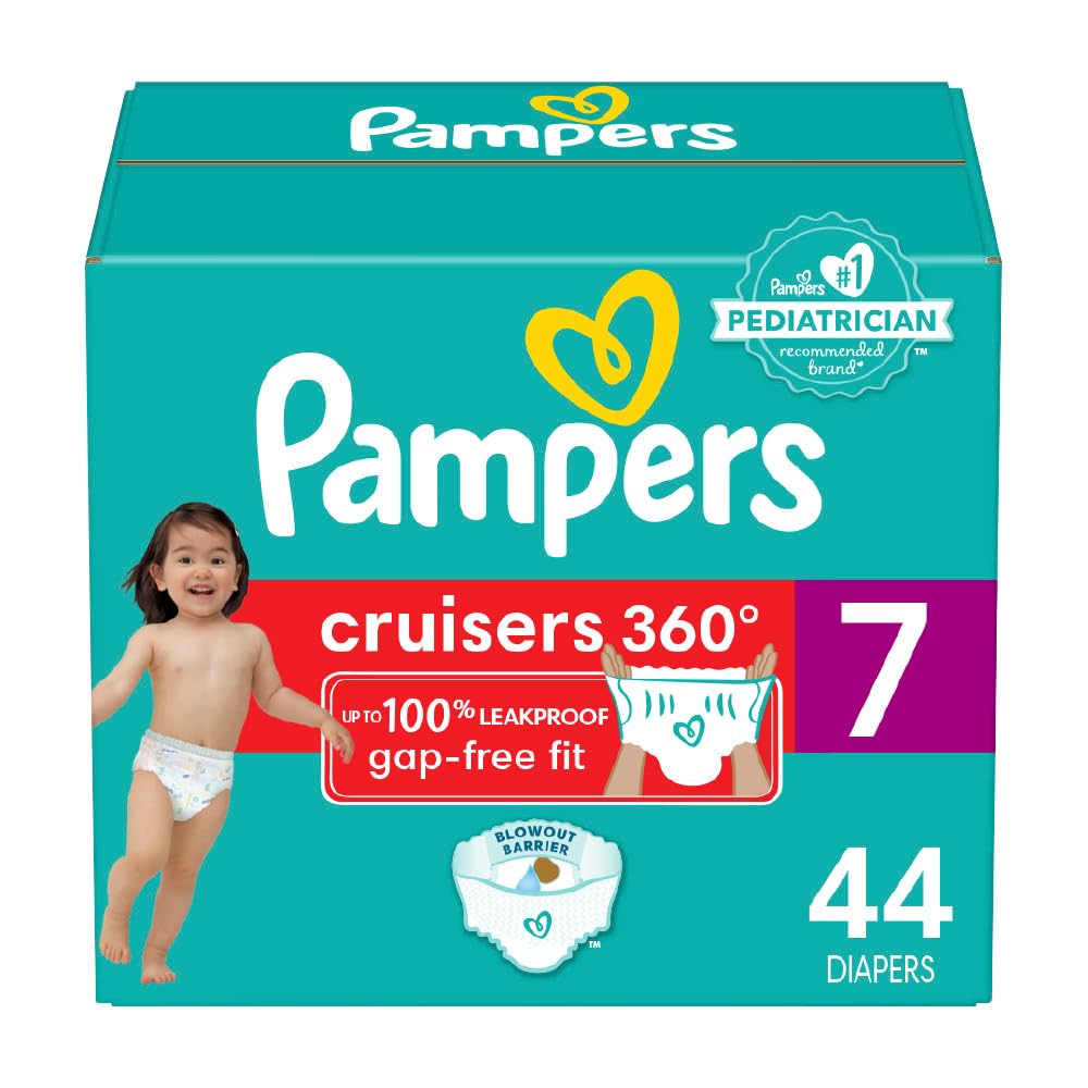 Pampers Cruisers 360 Diapers - Size 7, 44 Count, Pull-On Disposable Baby Diapers, Gap-Free Fit Drugstore by Pampers