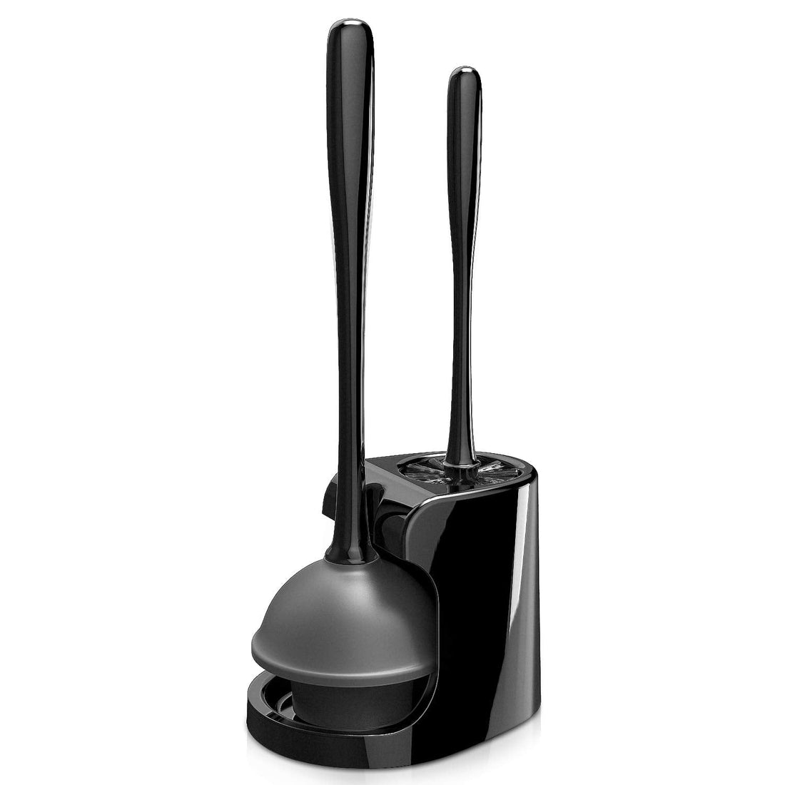 MR.SIGA Toilet Plunger and Bowl Brush Combo for Bathroom Cleaning, Black, 1 Set Home by MR.SIGA