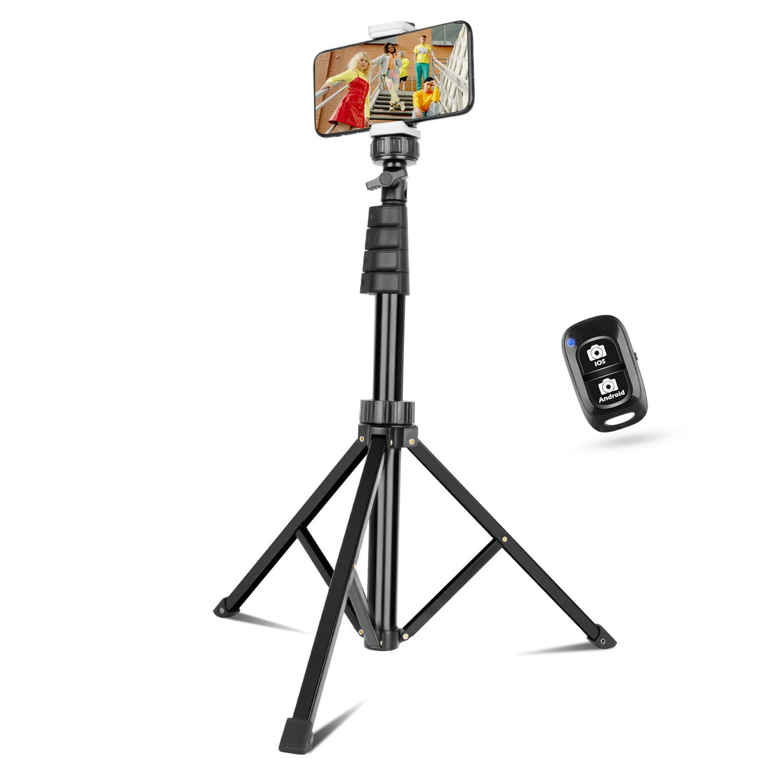 Sensyne 67" Phone-Tripod, Extendable Cell Phone Tripod Stand & Selfie Stick with Wireless Remote and Phone Holder,