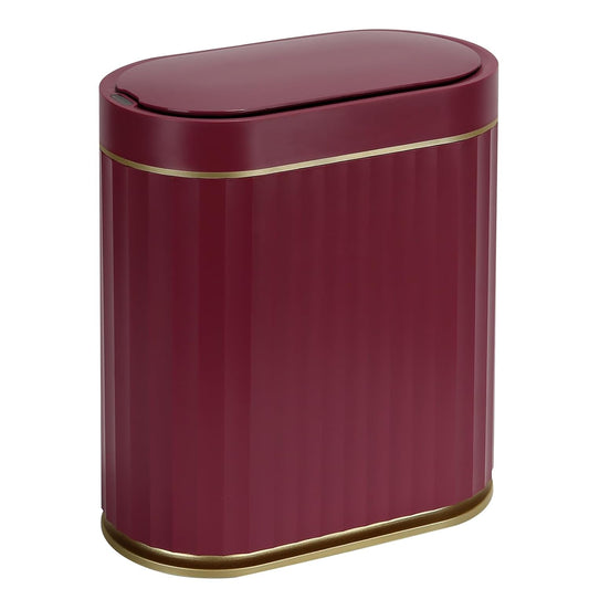 ELPHECO 2 Gallon Sensor Trash Can, Automatic Lid, Burgundy Gold
