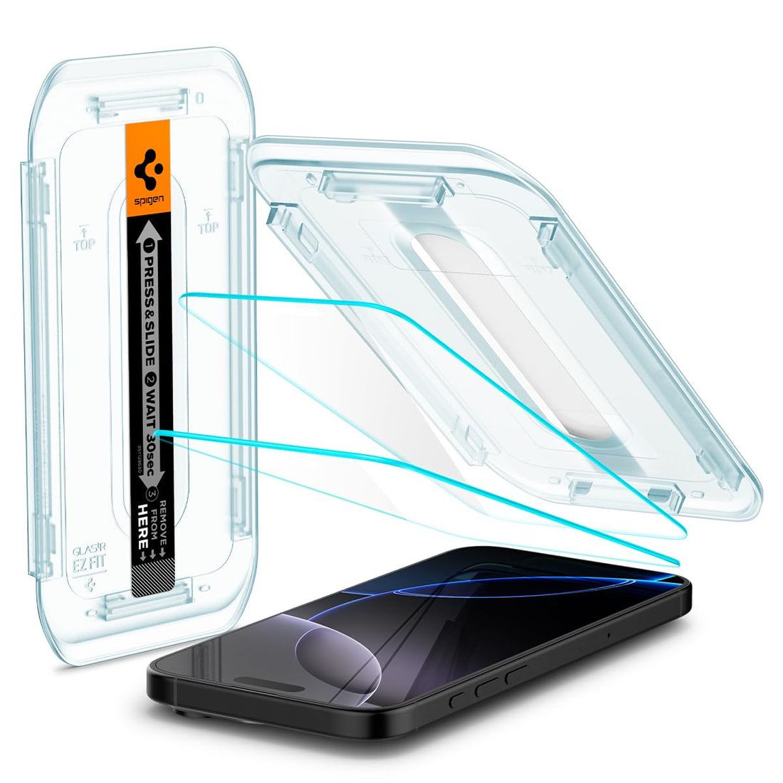 Spigen Tempered Glass Screen Protector [GlasTR EZ FIT] designed for iPhone 16 Pro [2 Pack] Wireless by Spigen