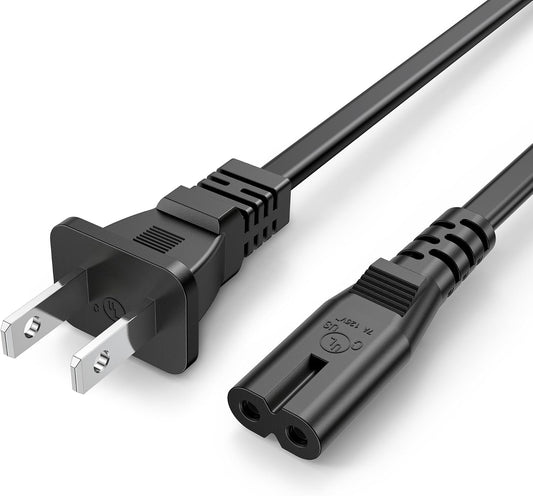 10 Feet AC Power Cord for Xbox Series S/X, Xbox One S/X, PS5 /PS4 /PS4 Slim /PS3 Slim /PS3 Super Slim PlayStation 5 PlayStation 4 Slim 2 Prong Power Cable Replacement-UL Listed