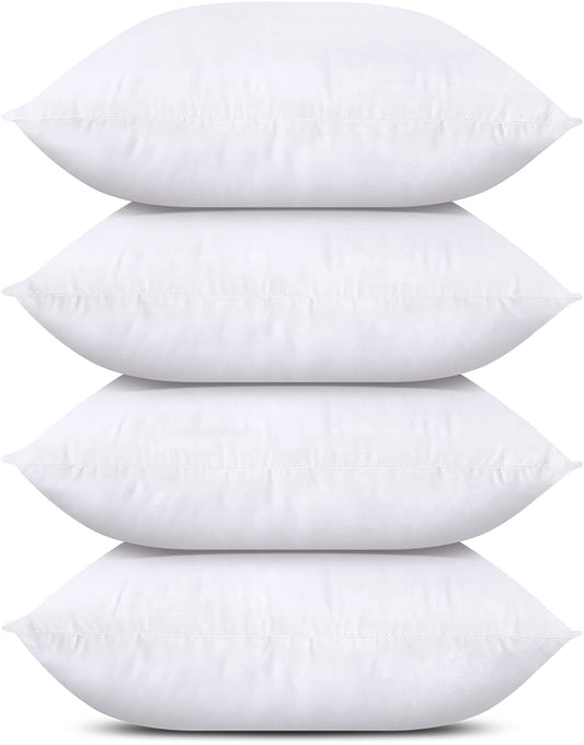 Utopia Bedding Throw Pillows (Set of 4, White), 18 x 18 Inches Pillows for Sofa, Bed and Couch Decorative Stuffer Pillows - PCTechSupply.com